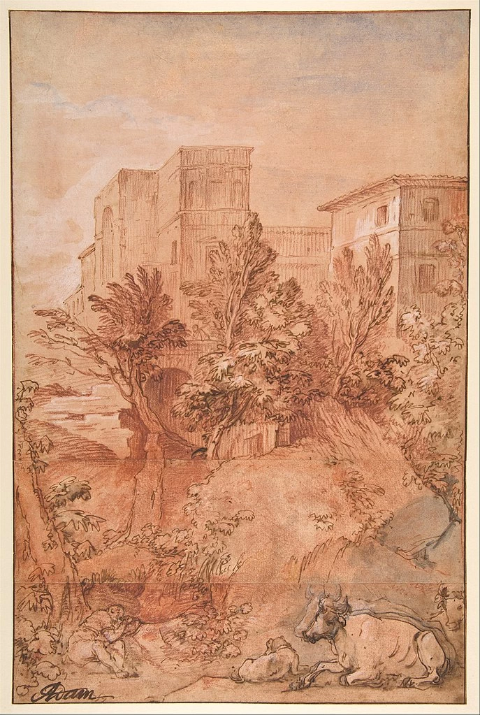 Paesaggio con una grande villa in cima ad una collina - Metropolitan Museum of Art